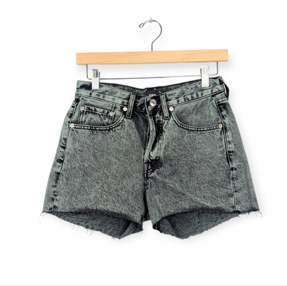 Edwin Cut Off Denim Shorts 26 Mint Distressed Raw Hem Casual Summer NWT